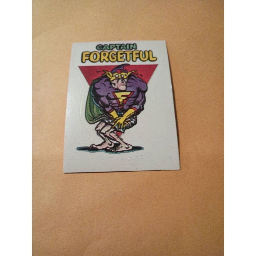 1983 General Mills Zero Hero Trading Card Sticker #45 Captain Forgetful